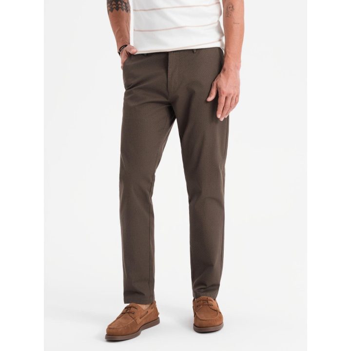 Vyriškos rudos chino kelnės, regular fit