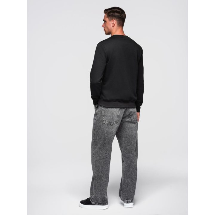 Vyriškas juodas džemperis su įspaustu užrašu