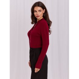 Bordo susegamas megztinis