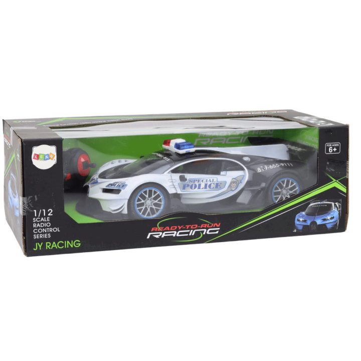 Nuotolinio valdymo policijos automobilis 1:12, baltas
