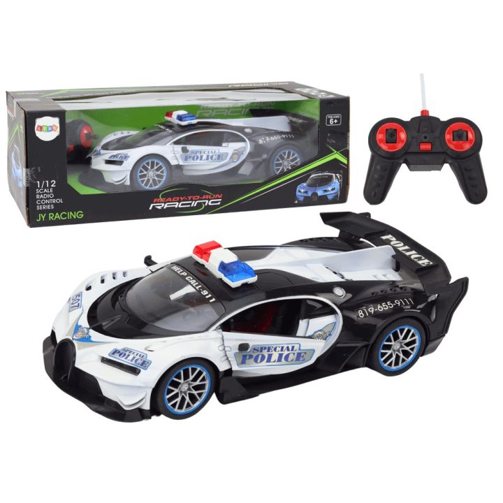 Nuotolinio valdymo policijos automobilis 1:12, baltas