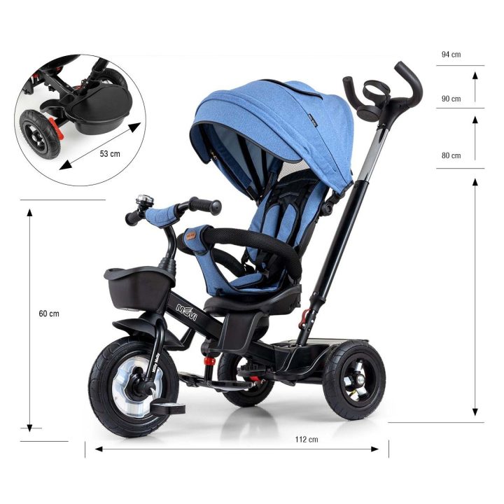 Milly Mally Movi 5 viename triratukas su pasukama sėdyne, denim
