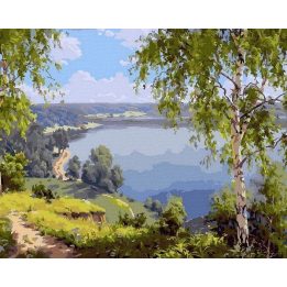 Tapybos pagal skaičius rinkinys „Ežero vaizdas“ 40 × 50 cm