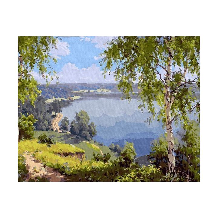 Tapybos pagal skaičius rinkinys „Ežero vaizdas“ 40 × 50 cm