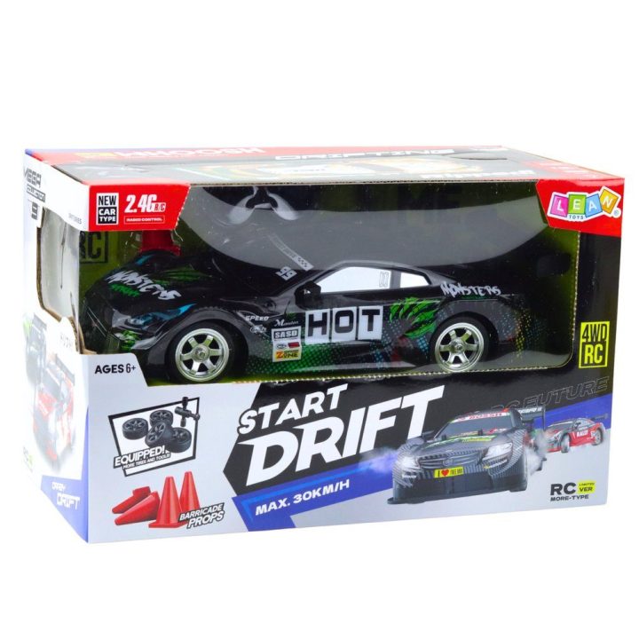 Juodas ir žalias RC drift automobilis 1:16, 30 km/h