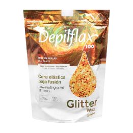 Depilflax 100 elastingas depiliacijos vaškas žemo lydymosi taško perlinis auksinis 1000 g