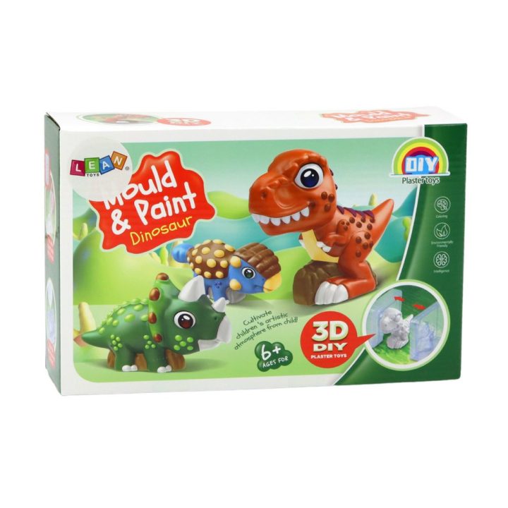 Kūrybinis dinozaurų liejimo ir dažymo rinkinys 3D iš gipso