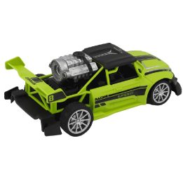 Žalias žaislinis RC automobilis 1:20 su dūmų efektu ir šviesomis