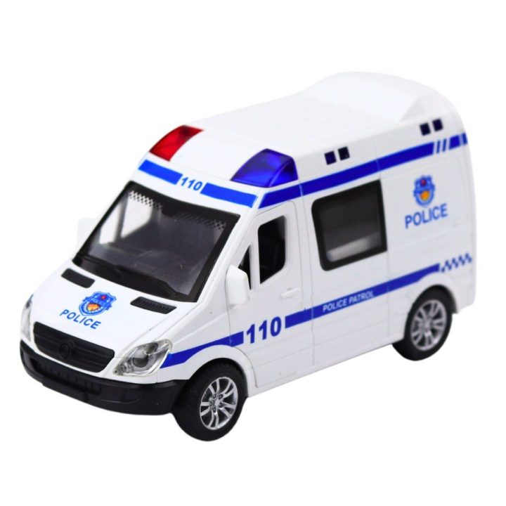 Žaislinė policijos ir greitosios pagalbos mašina su šviesomis ir garsais