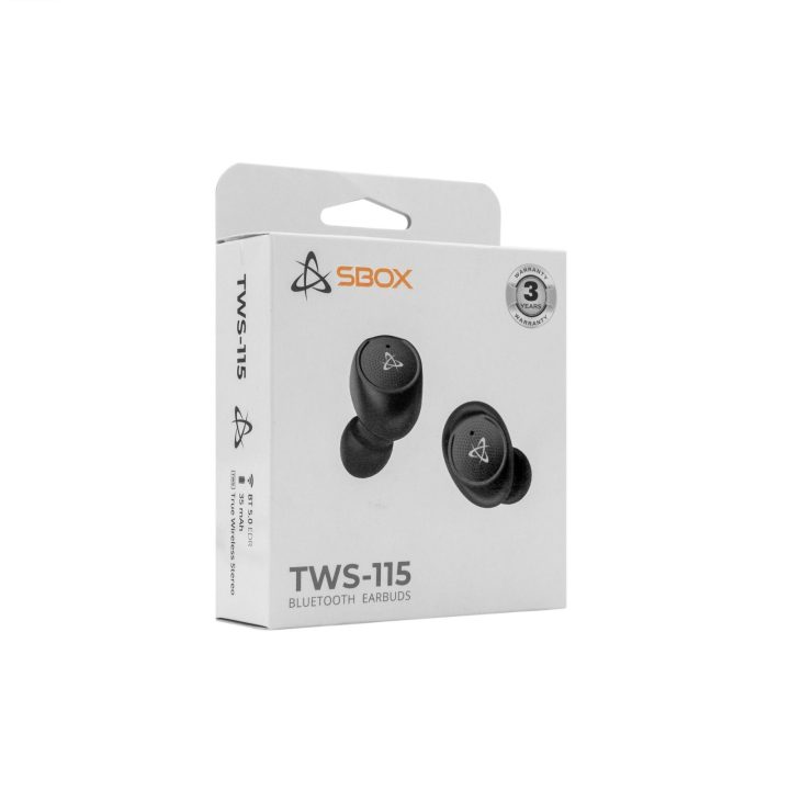 Sbox EB-TWS115 belaidės ausinės, juodos
