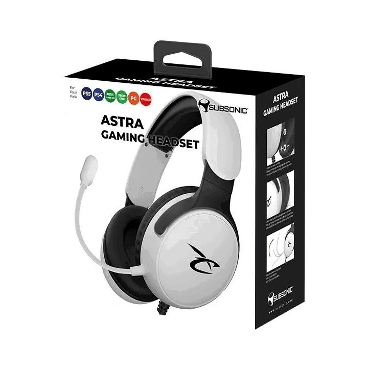 Subsonic Astra žaidimų ausinės, baltos/juodos