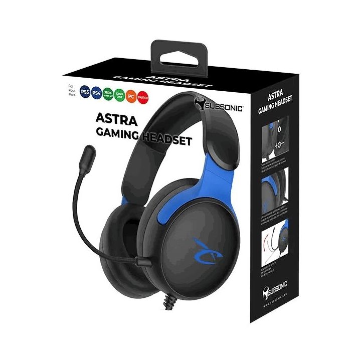 Subsonic Astra žaidimų ausinės, juodos/mėlynos