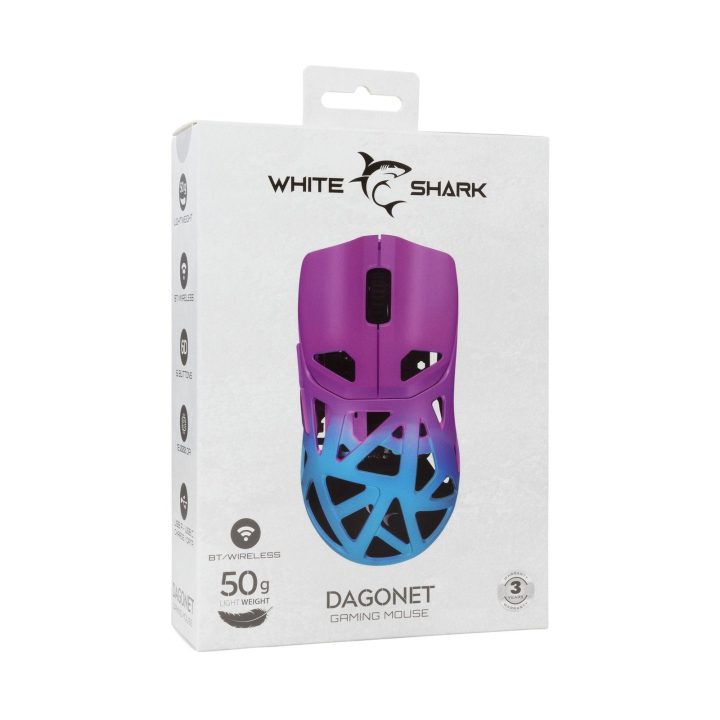 White Shark DAGONET GM-5019 belaidė žaidimų pelė, mėlyna / violetinė