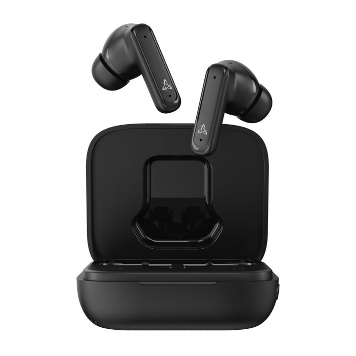 Sbox EB-TWS08-B belaidės ausinės su jutiklinio ekrano dėklu, juodos