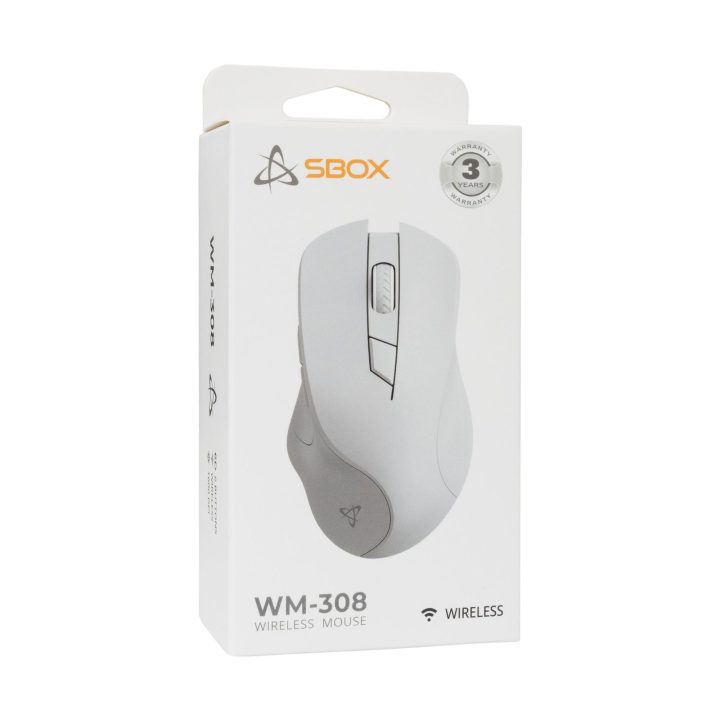 SBOX WM-308 belaidė pelė, balta