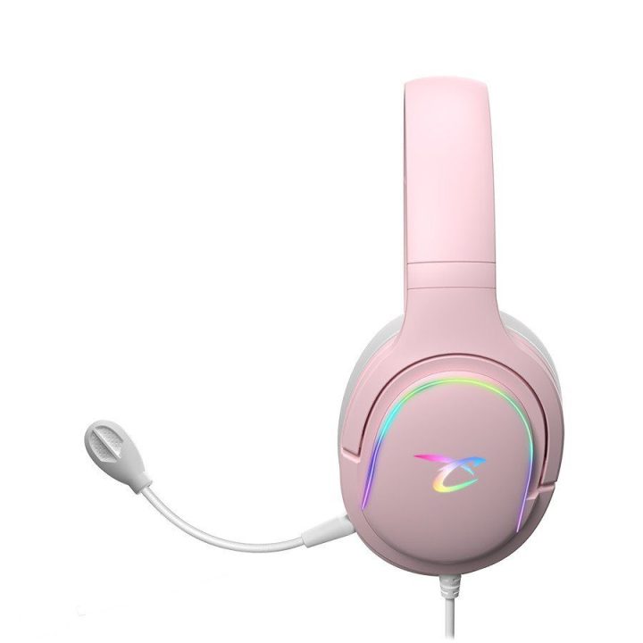Subsonic Spectra LED žaidimų ausinės, šviesiai rožinės