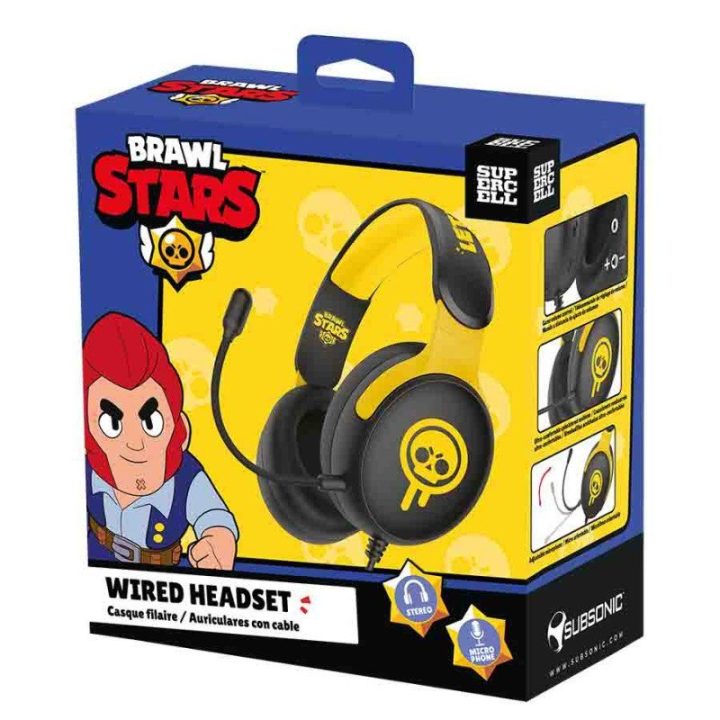 Subsonic Brawl Stars Drippy Skull žaidimų ausinės su mikrofonu