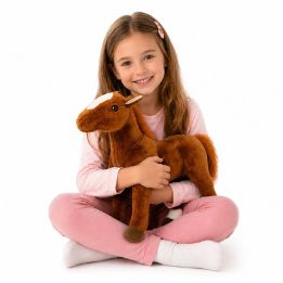 Rudas pliušinis žirgas 40 cm
