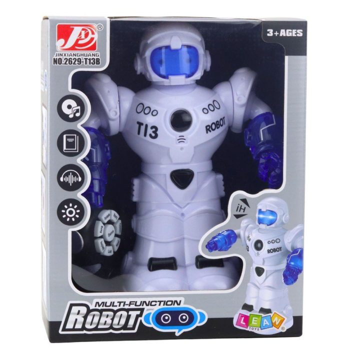 Interaktyvus robotas su nuotolinio valdymo pultu, šviesomis ir garsais