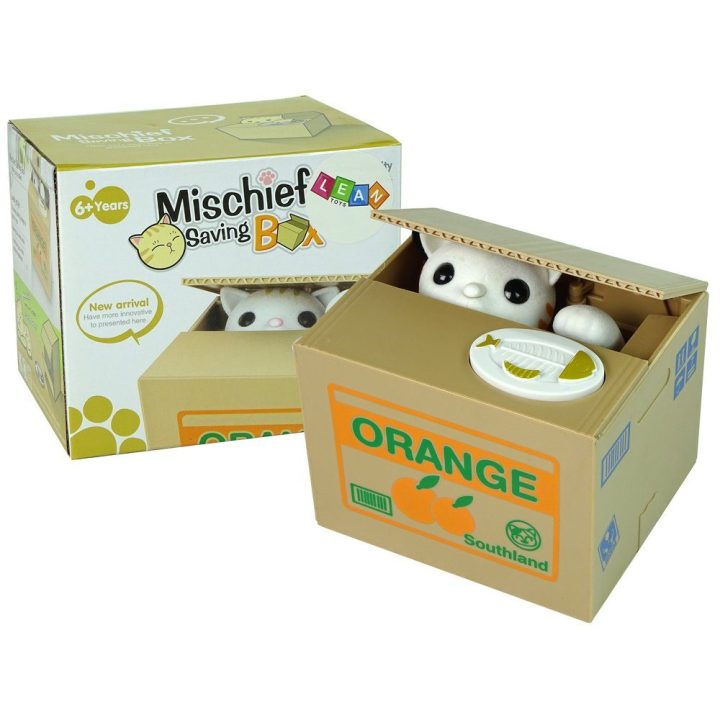 Interaktyvi katino taupyklė „Mischief Saving Box“