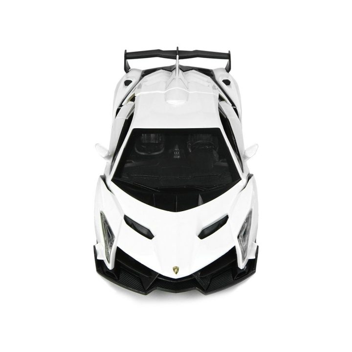 Baltas nuotoliniu būdu valdomas sportinis automobilis Lamborghini Veneno 1:24