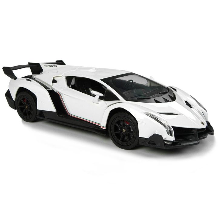 Baltas nuotoliniu būdu valdomas sportinis automobilis Lamborghini Veneno 1:24