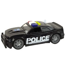 Juodas žaislinis policijos automobilis su šviesomis ir garsais 1:14