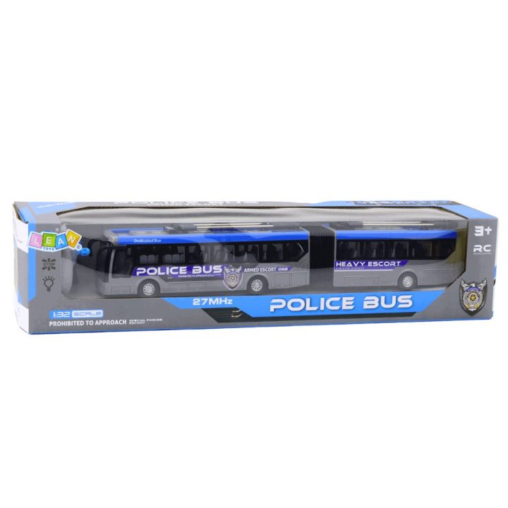 Pilkas nuotolinio valdymo pulto komplektas RC policijos autobusui 1:32