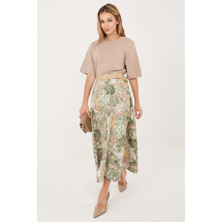 Gėlėtas midi sijonas Italy Moda