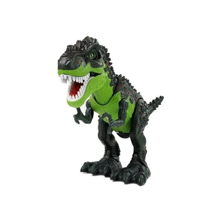 Interaktyvus žalias Tyrannosaurus Rex dinozauras su dėjimu kiaušinių ir garais
