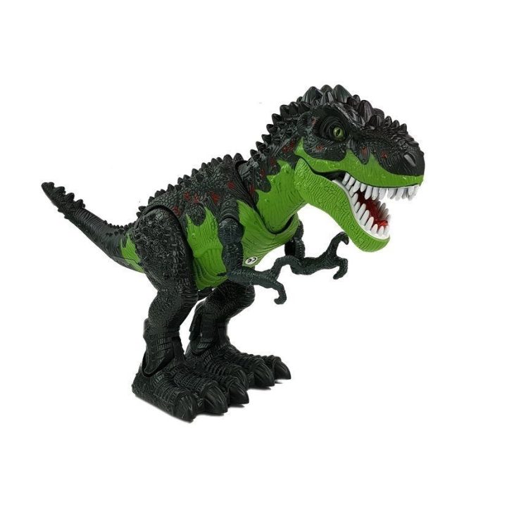 Interaktyvus žalias Tyrannosaurus Rex dinozauras su dėjimu kiaušinių ir garais