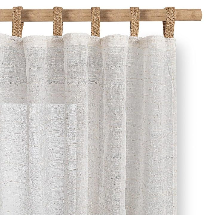 Smėlio spalvos užuolaida AmeliaHome 140 × 250 cm, lininė