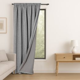 Pilka užuolaida Corita su kilpomis AmeliaHome 140 × 250 cm