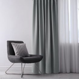 Pilka užuolaida su kilpomis AmeliaHome 200 × 245 cm