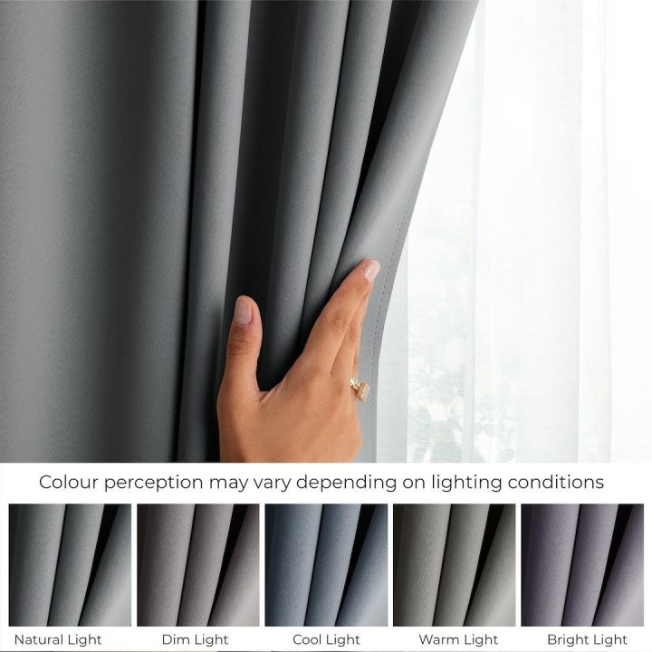 Pilkos užuolaidos su kilpomis Blackout AmeliaHome 200 × 270 cm