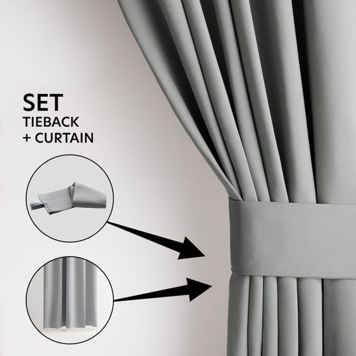 Pilkos užuolaidos su kilpomis Blackout AmeliaHome 200 × 270 cm