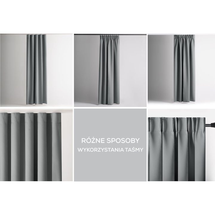Pilkos užuolaidos su kilpomis Blackout AmeliaHome 200 × 270 cm