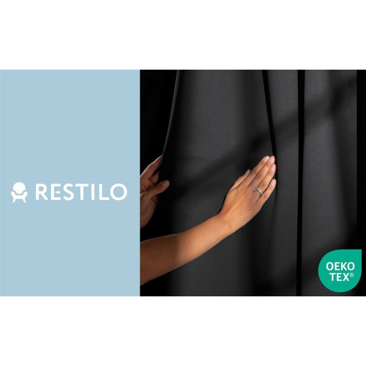 Juoda užuolaida su kilpomis AmeliaHome 200 × 300 cm