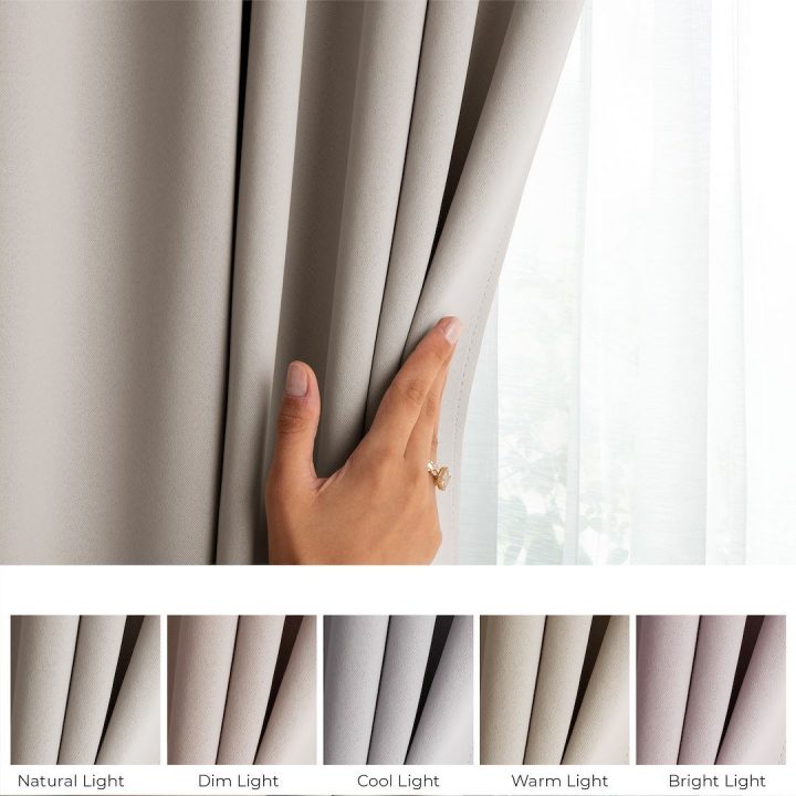 Smėlio spalvos užuolaida su kilpomis AmeliaHome 200 × 300 cm