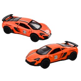Oranžinis žaislinis sportinis automobilis 1:32 su trinties pavara