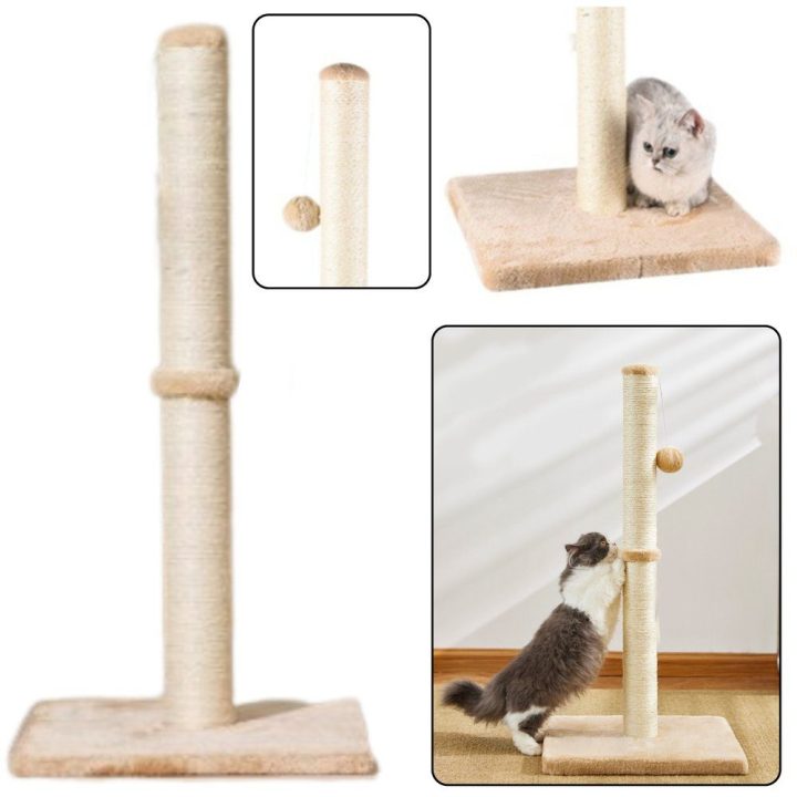 Šviesiai rudas kačių draskymo stulpas-toweris, 80 cm