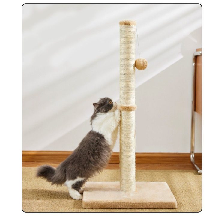 Šviesiai rudas kačių draskymo stulpas-toweris, 80 cm