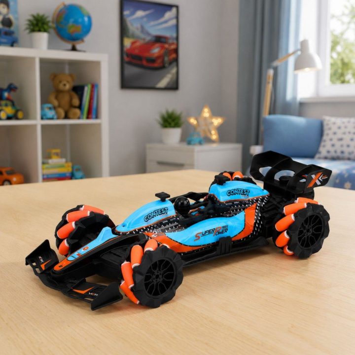 Žaislinis RC automobilis su 360° apsisukimu, 4WD ir šviesomis, 1:14