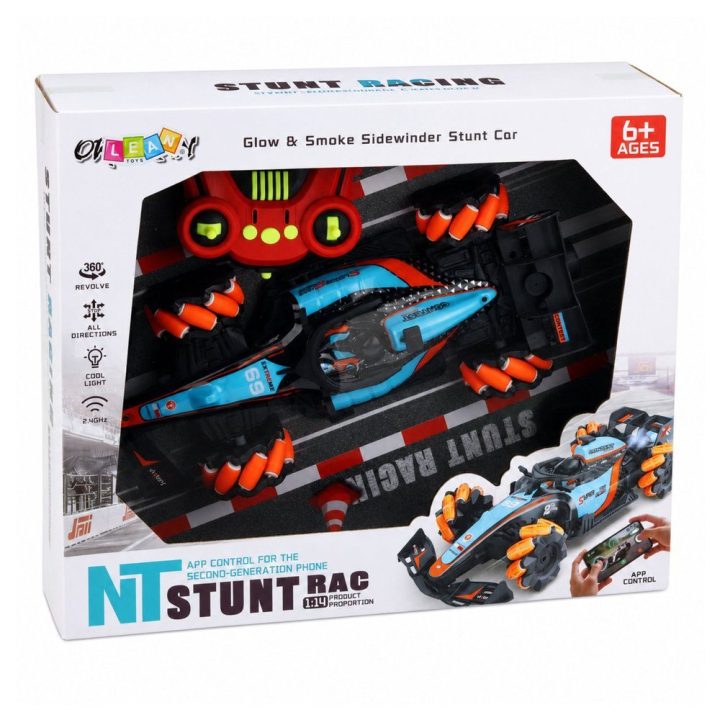 Žaislinis RC automobilis su 360° apsisukimu, 4WD ir šviesomis, 1:14