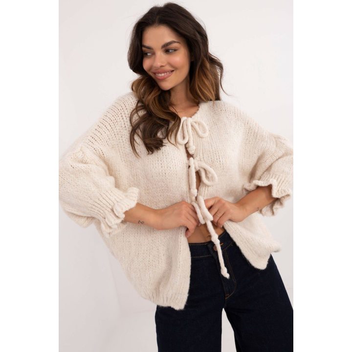 Susegamas megztinis su raišteliais Italy Moda