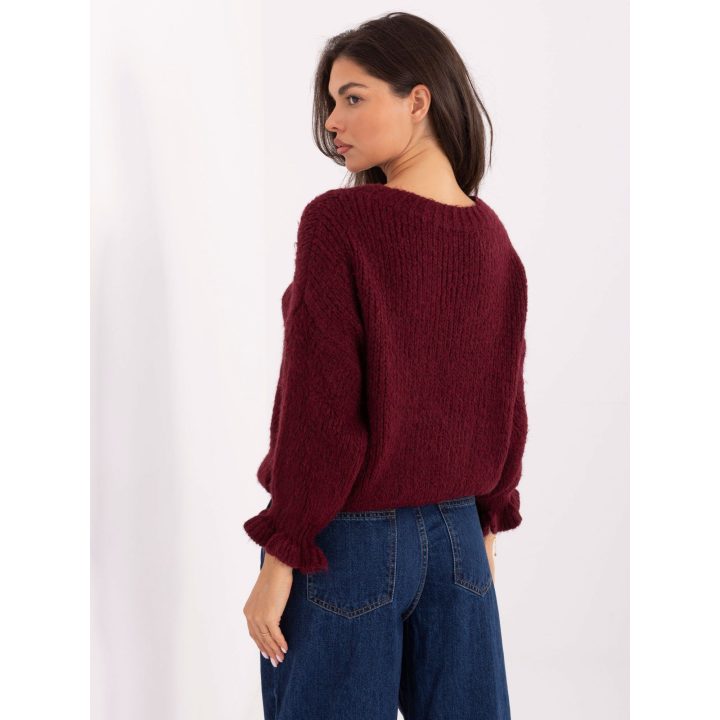 Bordo oversize megztinis
