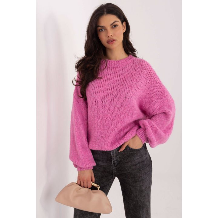 Rožinis moteriškas megztinis Italy Moda
