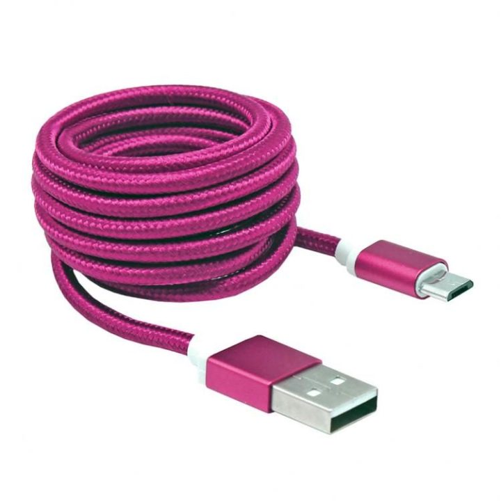 Sbox USB-10315P USB–Micro USB laidas 1,5 m, rožinis