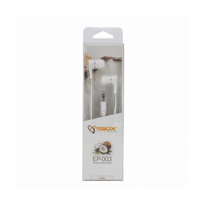 Sbox EP-003W baltos ausinės su 3,5 mm jungtimi
