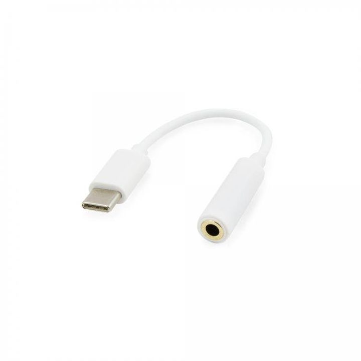 Sbox USB-C į 3,5 mm ausinių adapteris, baltas